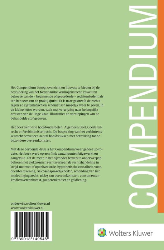 Achterkant van Compendium van het Nederlands vermogensrecht