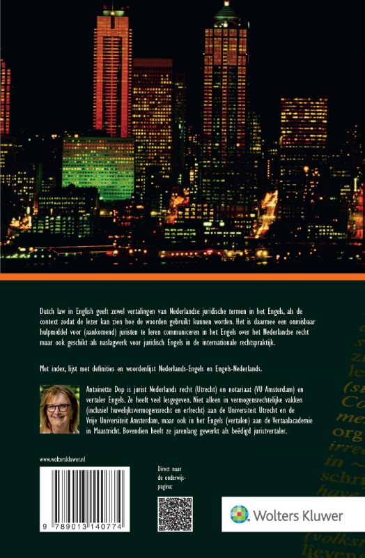 Achterkant van Dutch law in English