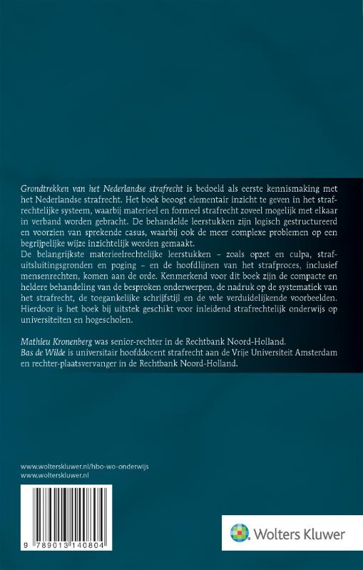 Achterkant van Grondtrekken van het Nederlandse strafrecht