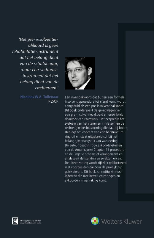 Achterkant van Het pre-insolventieakkoord