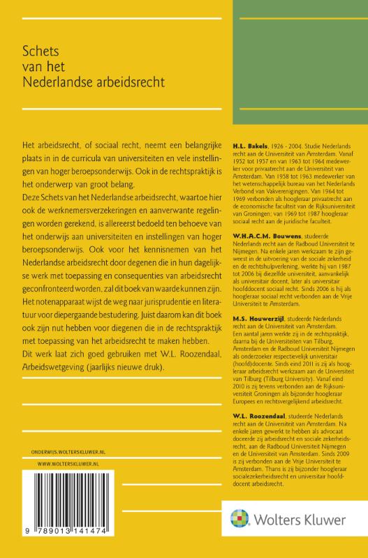Achterkant van Schets van het Nederlandse arbeidsrecht