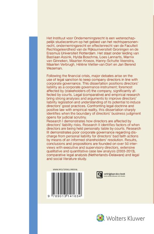Achterkant van Directors' liability