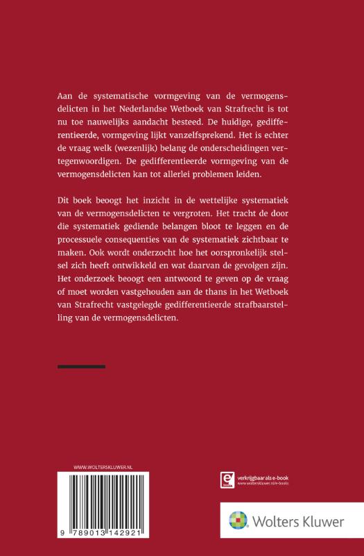 Achterkant van De systematiek van de vermogensdelicten