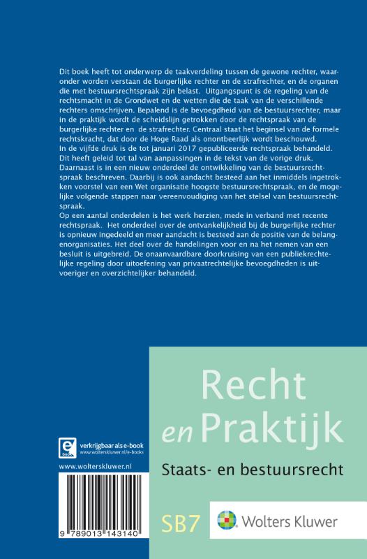 Achterkant van De gewone rechter en de bestuursrechtspraak