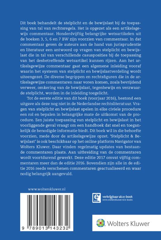 Achterkant van Stelplicht & Bewijslast 2017