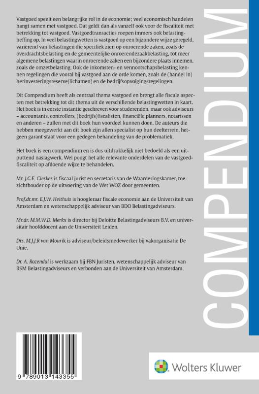 Achterkant van Compendium Fiscaliteit & Vastgoed