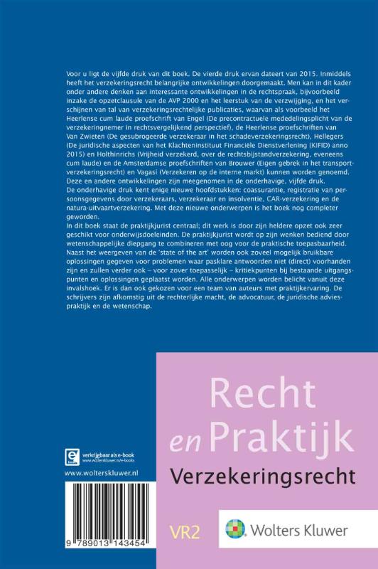 Achterkant van Verzekeringsrecht