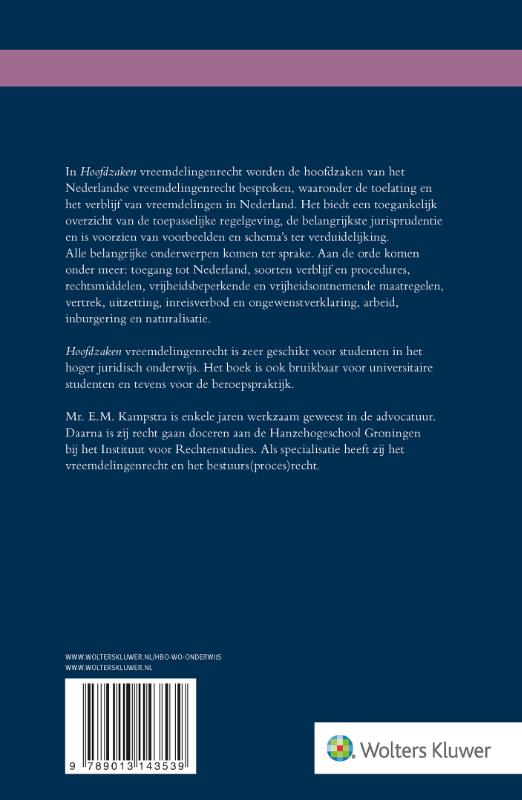 Achterkant van Hoofdzaken vreemdelingenrecht
