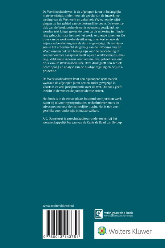 Achterkant van De Werkloosheidswet