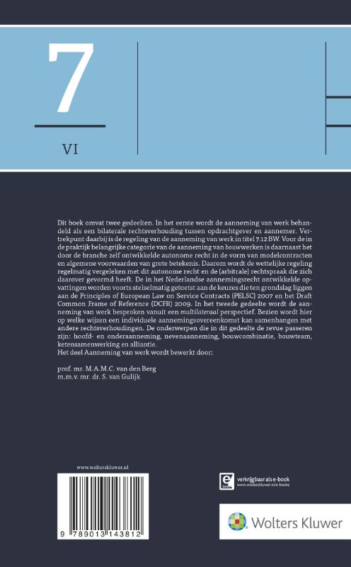 Achterkant van Aanneming van werk