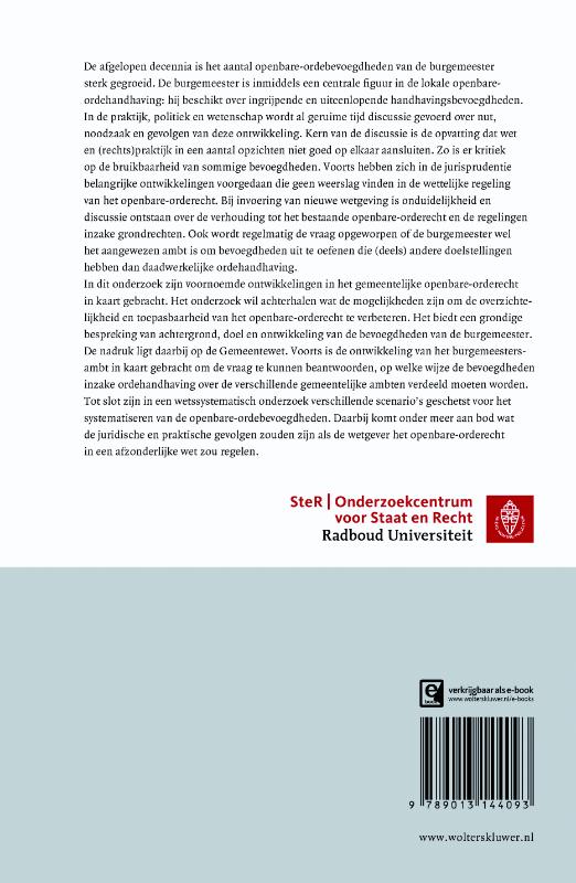 Achterkant van Orde in de openbare orde