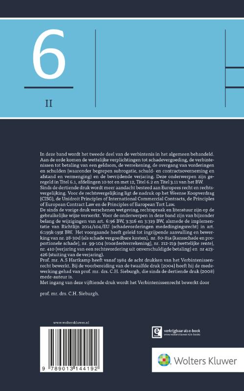 Achterkant van De verbintenis in het algemeen, tweede gedeelte