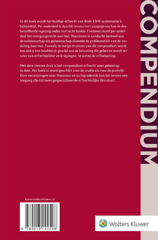 Achterkant van Compendium erfrecht
