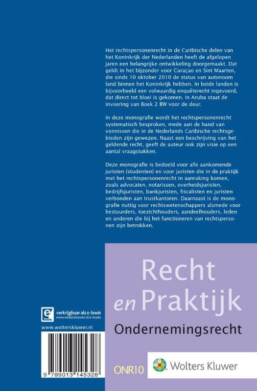 Achterkant van Kort begrip van het Nederlands Caribisch Rechtspersonenrecht