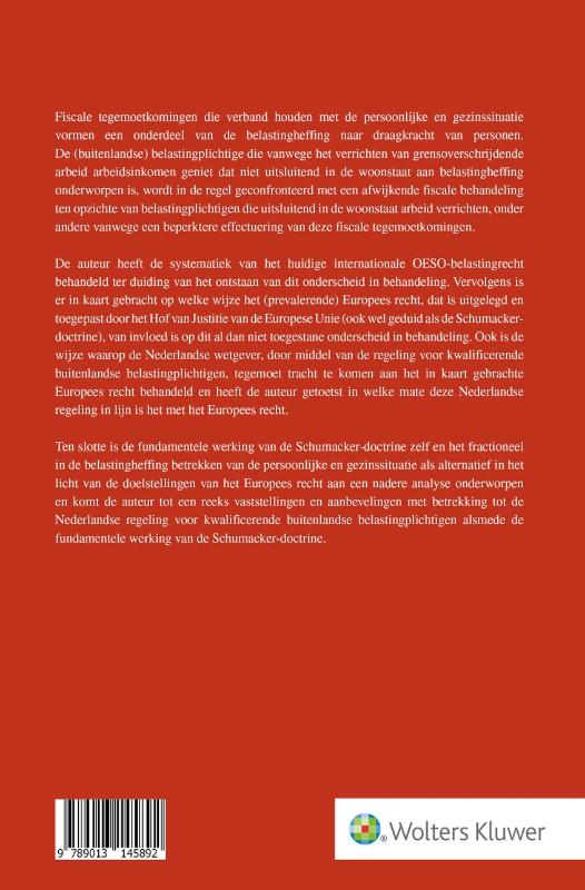 Achterkant van De effectuering van fiscale persoonlijke tegemoetkomingen van buitenlandse belas