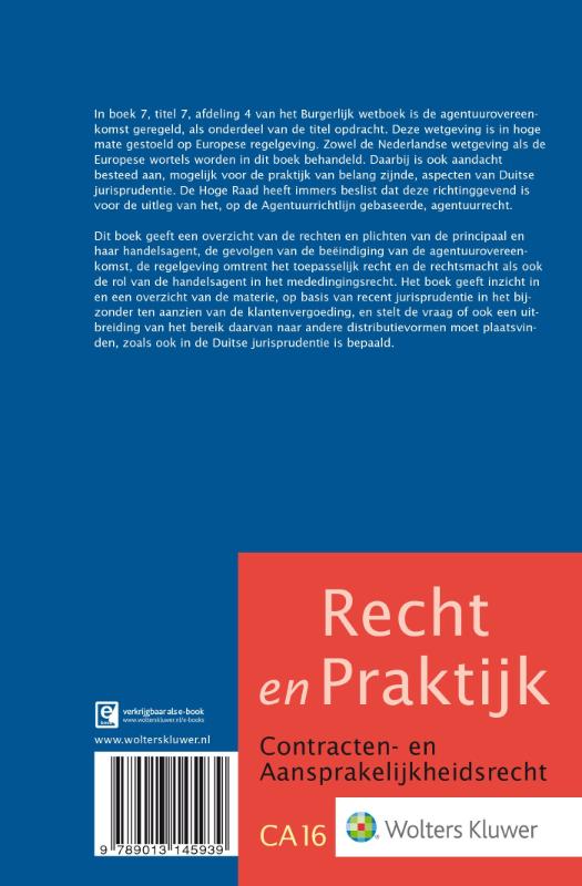 Achterkant van De agentuurovereenkomst