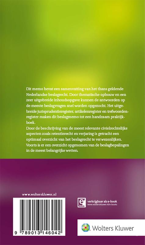 Achterkant van Memo beslagrecht 2018