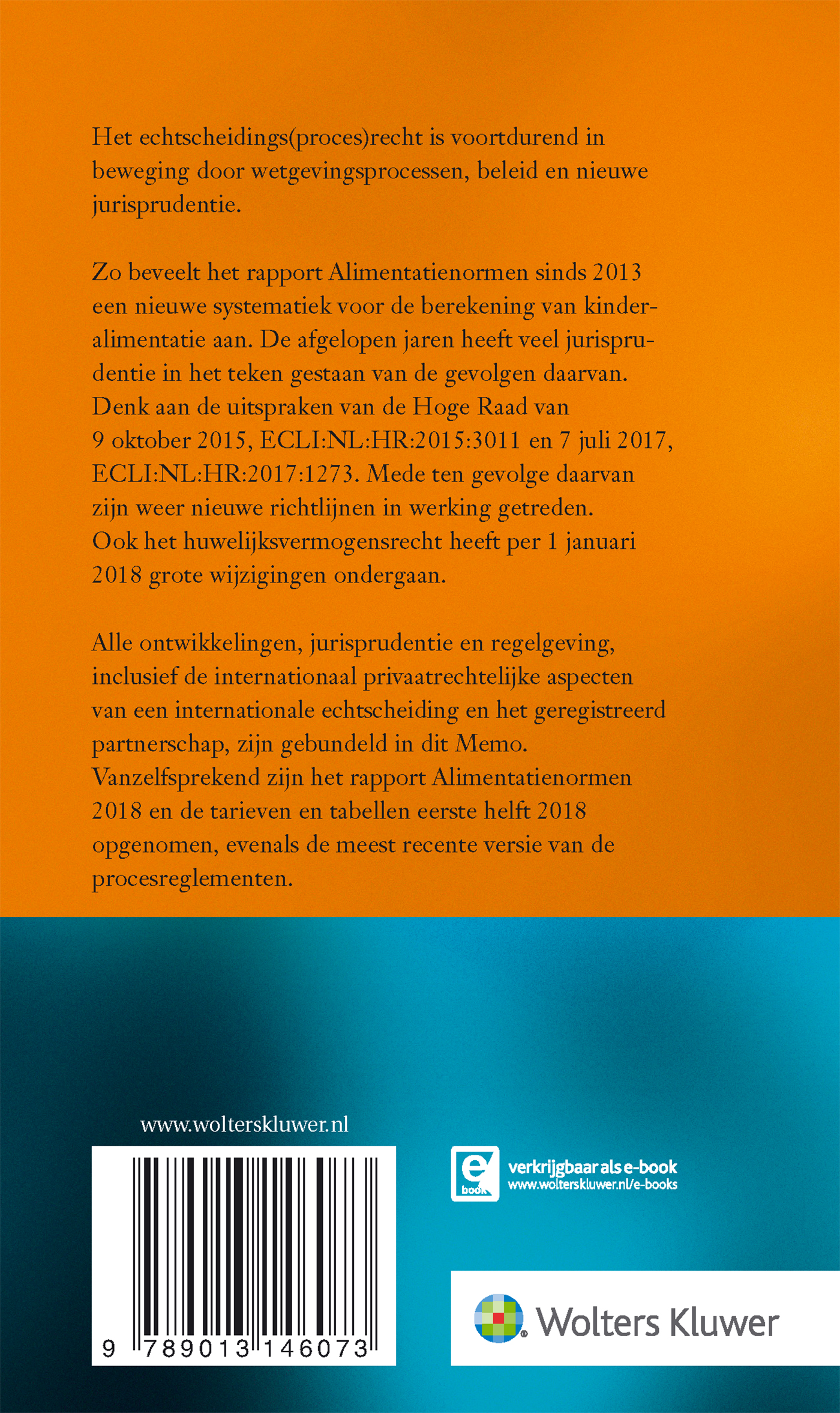 Achterkant van Memo Echtscheiding en alimentatie 2018