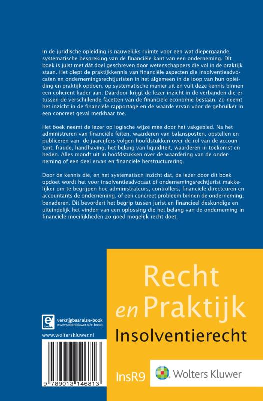 Achterkant van Financiële economie voor insolventieadvocaten
