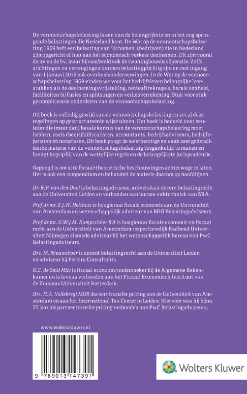 Achterkant van Compendium Vennootschapsbelasting