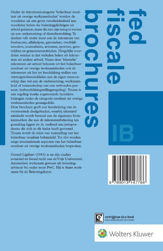 Achterkant van Belastbaar resultaat uit overige werkzaamheden