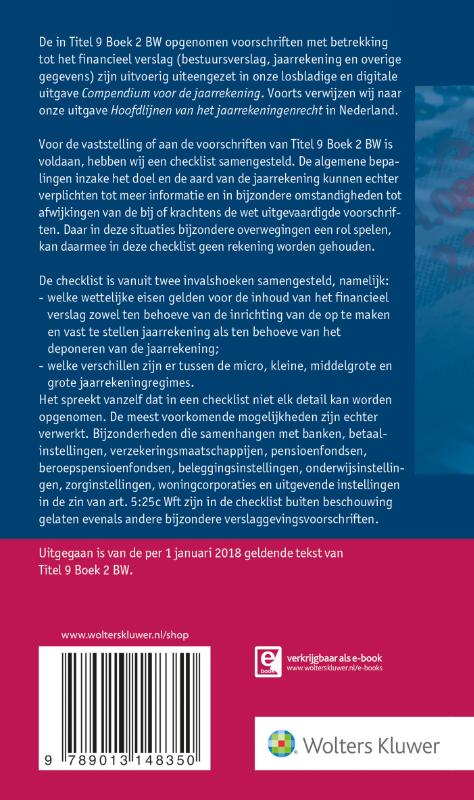 Achterkant van Checklist jaarrekening 2018