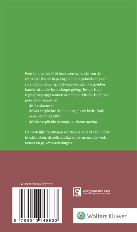 Achterkant van Pensioenmemo 2018