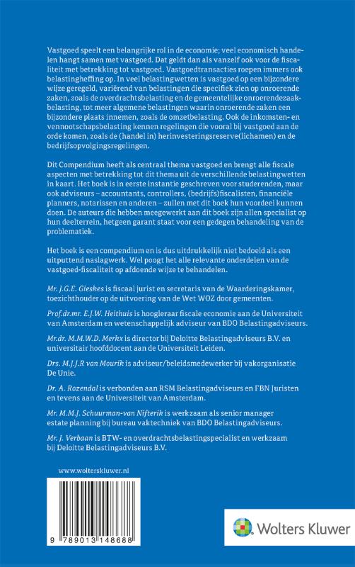 Achterkant van Compendium Fiscaliteit & Vastgoed