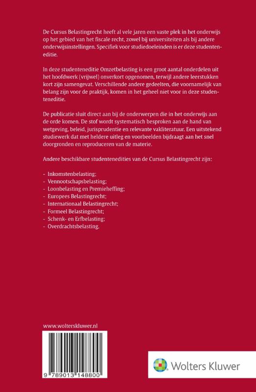 Achterkant van Omzetbelasting 2018-2019