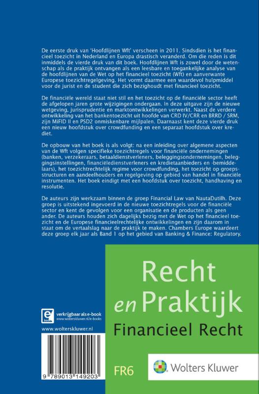 Achterkant van Hoofdlijnen Wft