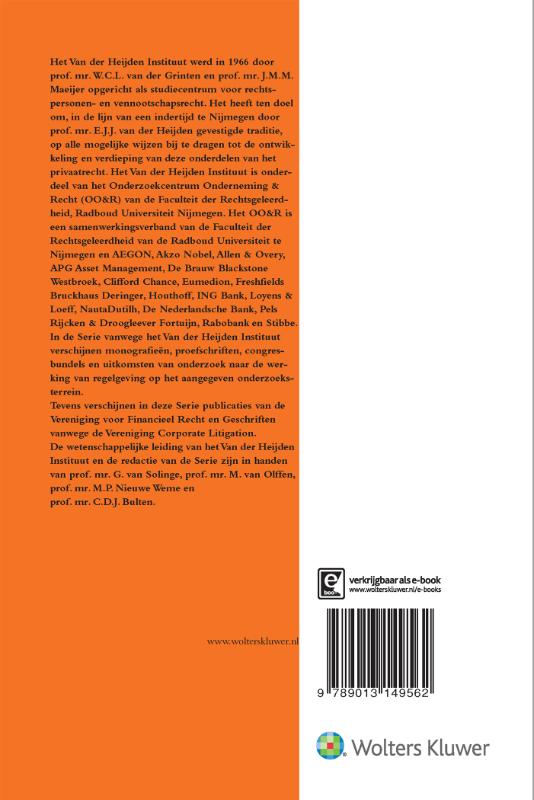 Achterkant van Geschriften vanwege de Vereniging Corporate Litigation 2017-2018