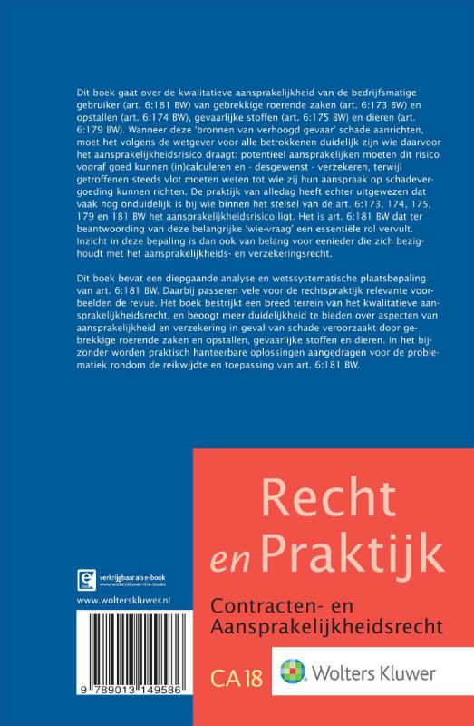 Achterkant van Aansprakelijkheid van de bedrijfsmatige gebruiker