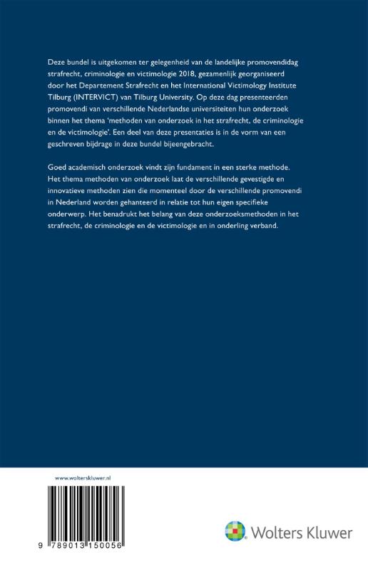 Achterkant van Methoden van onderzoek in het strafrecht, de criminologie en de victimologie