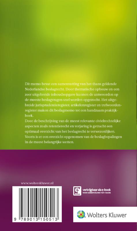 Achterkant van Memo beslagrecht 2019
