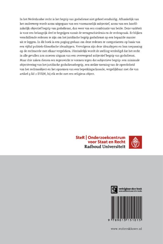 Achterkant van Het juridische begrip van godsdienst