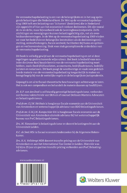 Achterkant van Compendium Vennootschapsbelasting