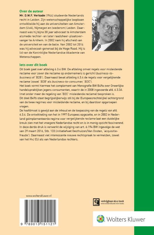 Achterkant van Misleidende (B2B) reclame en vergelijkende reclame