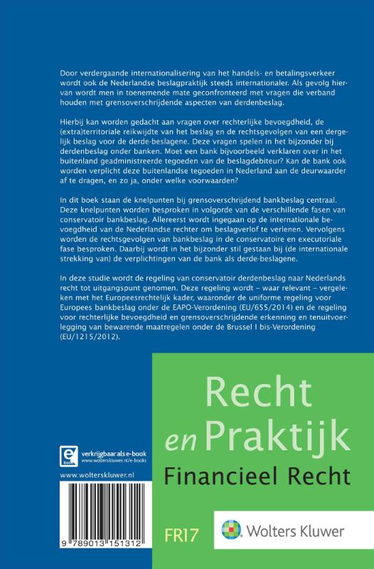Achterkant van Grensoverschrijdend bankbeslag op geldvorderingen