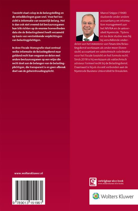 Achterkant van De integratie van fiscale gegevens in het rijksbrede toezicht