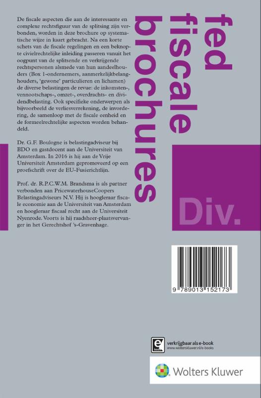 Achterkant van Juridische splitsing