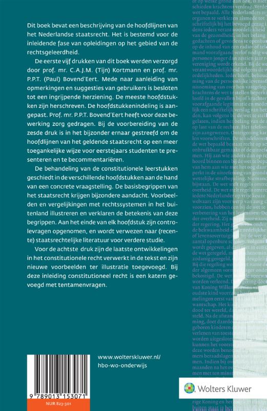 Achterkant van Inleiding constitutioneel recht