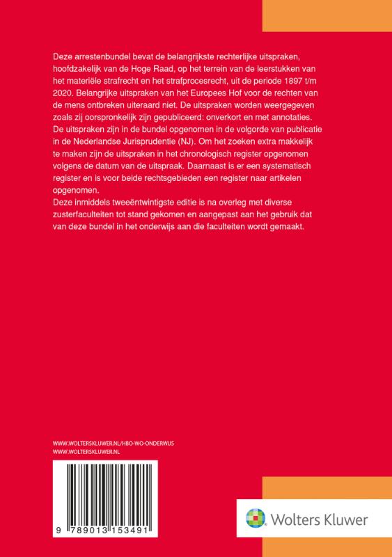 Achterkant van Arresten strafrecht/strafprocesrecht 2020