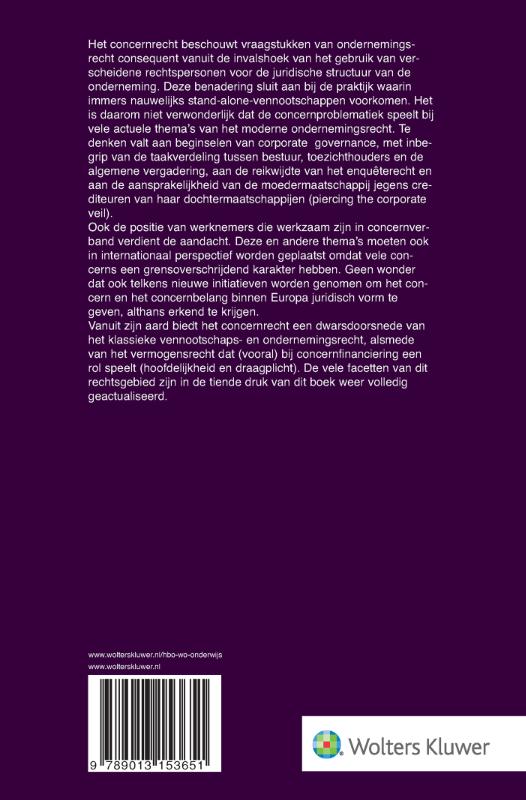 Achterkant van Van het concern