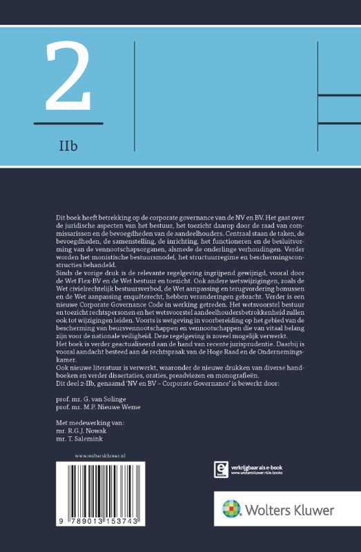 Achterkant van NV en BV - Corporate Governance