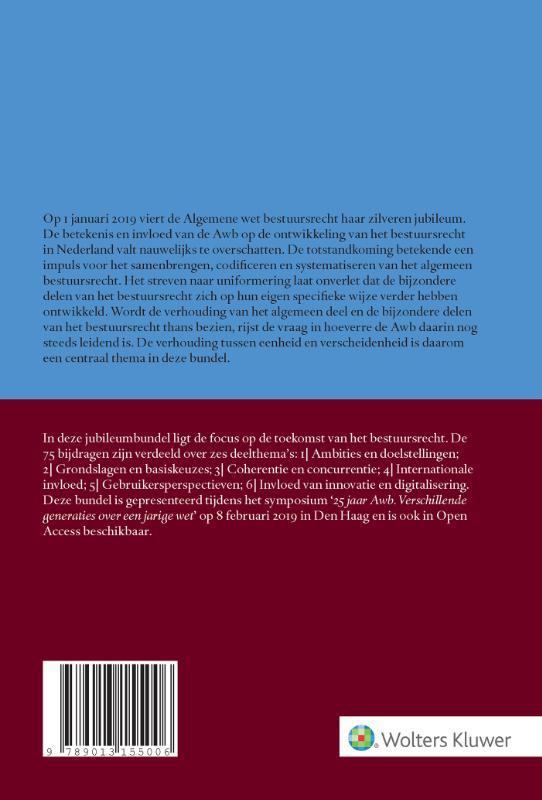 Achterkant van 25 jaar Awb In eenheid en verscheidenheid