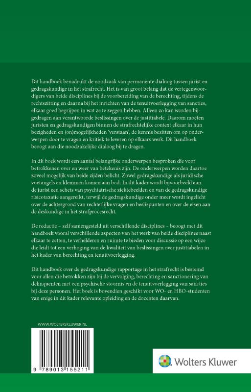 Achterkant van Gedragskundige rapportage in het strafrecht