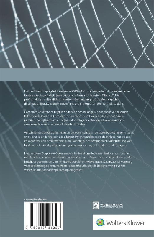 Achterkant van Jaarboek Corporate Governance 2019-2020
