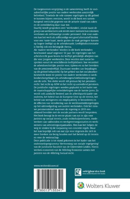 Achterkant van De oudere werkende en het sociaal recht