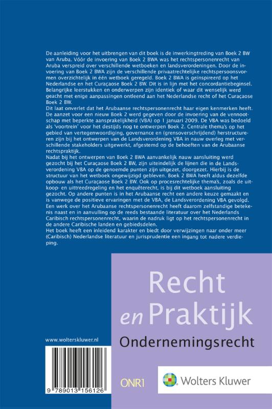 Achterkant van De NV en VBA naar Arubaans recht