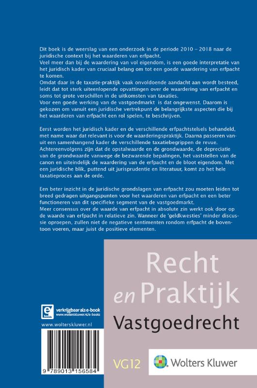 Achterkant van De waarde van erfpacht